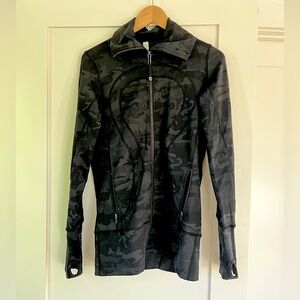 lululemon dark gray camo zip up.